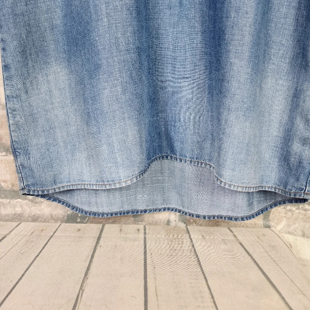 Anthropologie cloth  & stone Tencel Lyocell Dress Chambray Blue Size XS - Picture 8 of 14